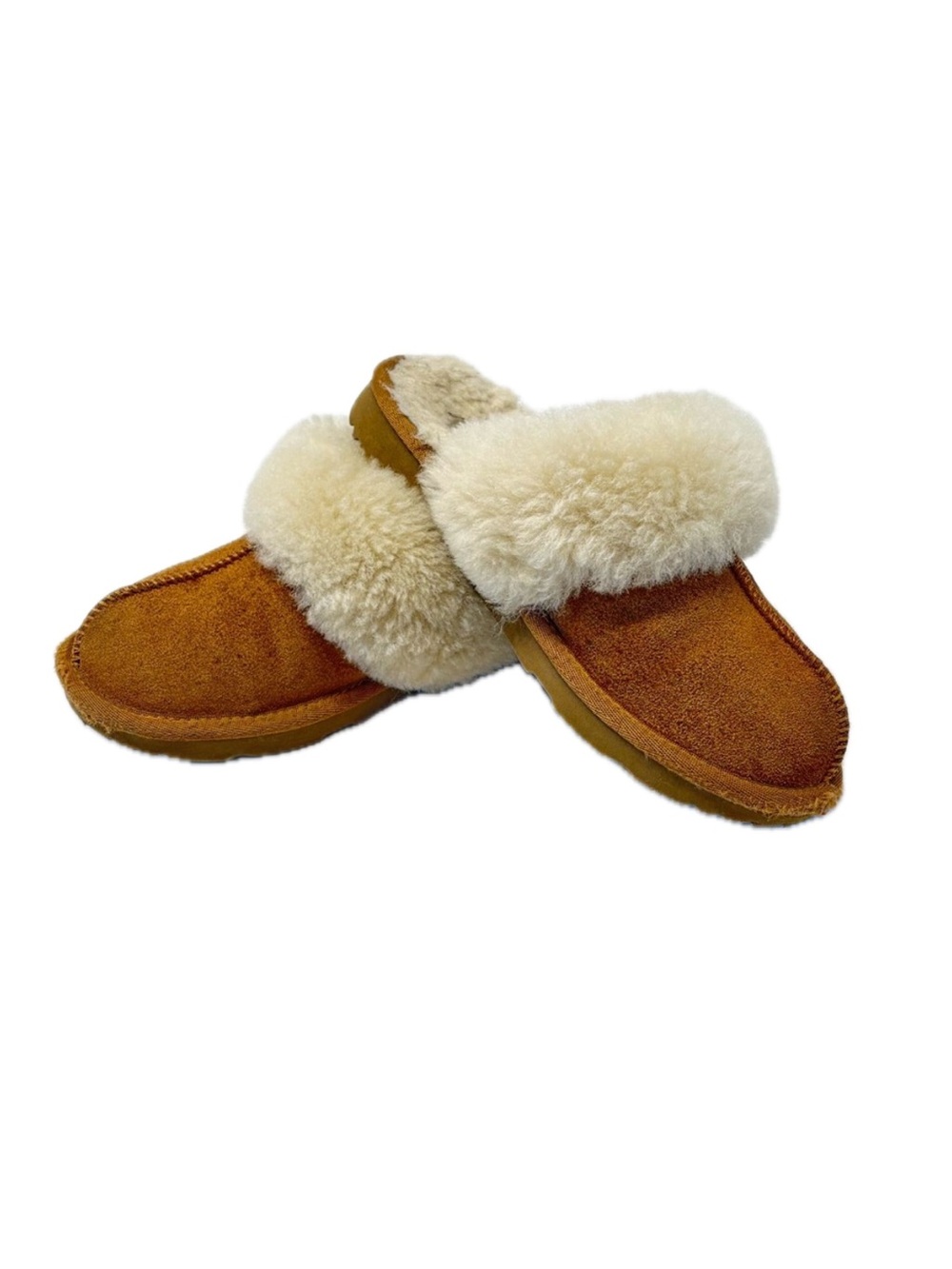 UGG Cozy II Chestnut Suede Sheepskin Slippers Kids Size 2